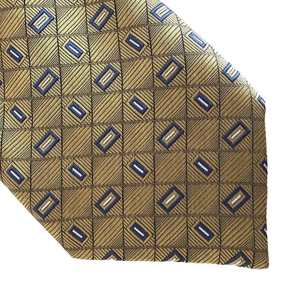 Jos. A. Bank Other - JOS A BANK 100% Silk Tie Gold Blue Geometric Made in Italy NEW